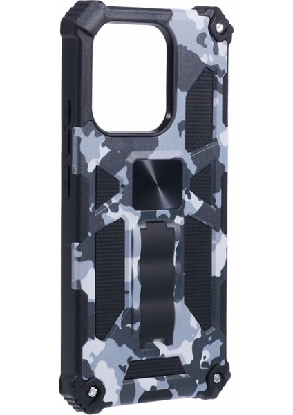 Xiaomi Redmi Note 13 Pro 4g Kılıf Pc+Tpu Kamuflaj Telefon Kapağı-Siyah (Yurt Dışından) modelleri