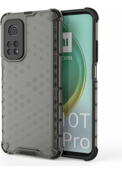 Xiaomi Mi 10T 5g/mi 10T Pro 5g-Siyah Için Petek Izgara Desenli Tpu+Pc Birleşik Kılıf (Yurt Dışından)
