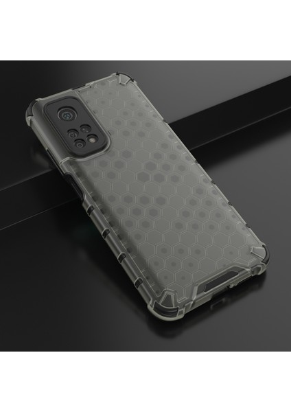 Xiaomi Mi 10T 5g/mi 10T Pro 5g-Siyah Için Petek Izgara Desenli Tpu+Pc Birleşik Kılıf (Yurt Dışından)