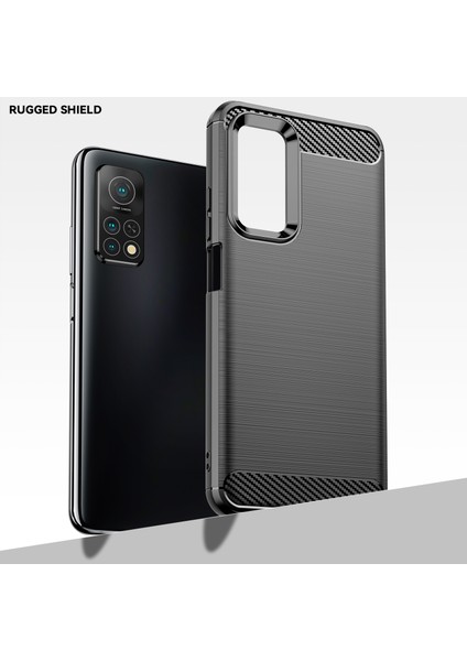 1.8mm Düşmeye Dayanıklı Karbon Fiber Fırçalanmış Doku Tpu Case Arka Cep Telefonu Kapağı Xiaomi Mi 10T 5G/10T Pro 5g-Siyah (Yurt Dışından)