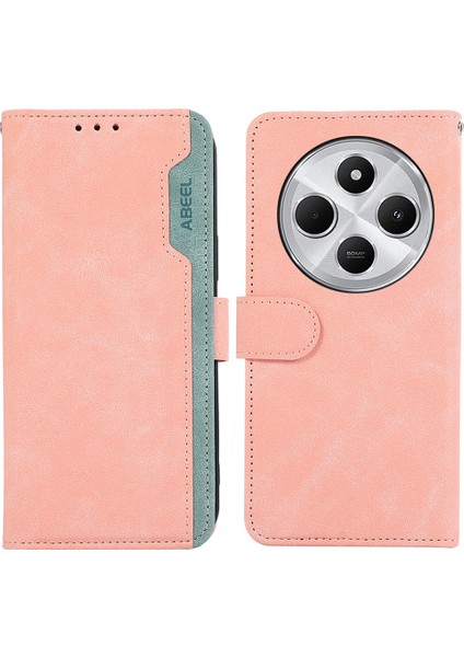 Xiaomi Redmi Için 14C 4g Kılıf Renk Ekleme Deri Flip Telefon Kapağı Rfıd Engelleme-Pembe (Yurt Dışından)