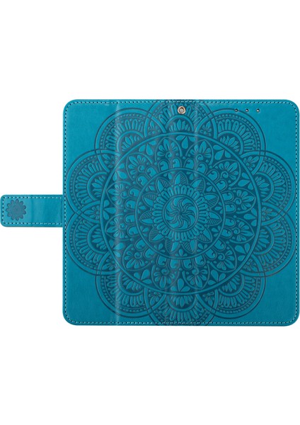 Xiaomi Redmi 14C 4g Deri Kılıf Kart Yuvaları Mandala Desenli Telefon Kapağı Stand-Mavi Için (Yurt Dışından) modelleri