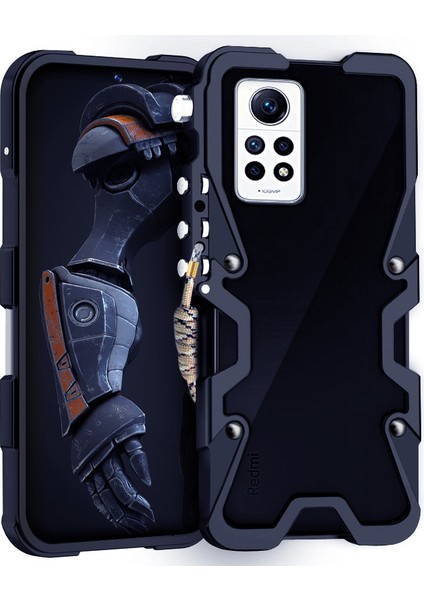Xiaomi Redmi Note 12 Pro 4g Telefon Kılıfı Alüminyum Alaşımlı Çerçeve Kapak-Siyah (Yurt Dışından)