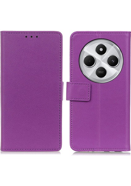 Xiaomi Redmi 14C 4g Kılıf Pu Deri Standlı Cüzdan Telefon Kapağı-Mor (Yurt Dışından)