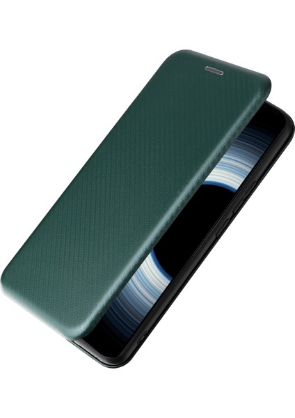 Xiaomi 12T 5g Pu Deri Telefon Kılıfı Kart Yuvası Standı Karbon Fiber Doku Anti-Çizik Manyetik Emme Kapak Çevirin-Yeşil (Yurt Dışından) indirimleri