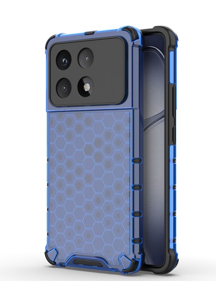 Xiaomi Redmi K70 Ultra Kılıf Pc+Tpu Telefon Kapağı Petek Şekli-Mavi (Yurt Dışından)