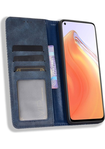 Xiaomi Redmi K30S-MAVI Için Otomatik Emmeli Retro Deri Kılıf Kapağı (Yurt Dışından) fırsatları