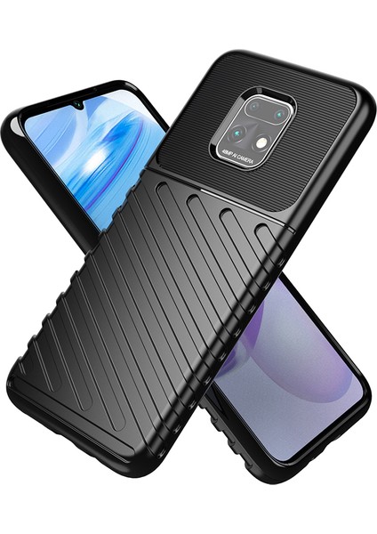 Xiaomi Redmi 10X 5g Için Thunder Serisi Twill Texture Tpu Kabuk -Siyah (Yurt Dışından)