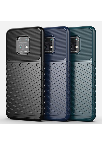 Xiaomi Redmi 10X 5g Için Thunder Serisi Twill Texture Tpu Kabuk -Siyah (Yurt Dışından)