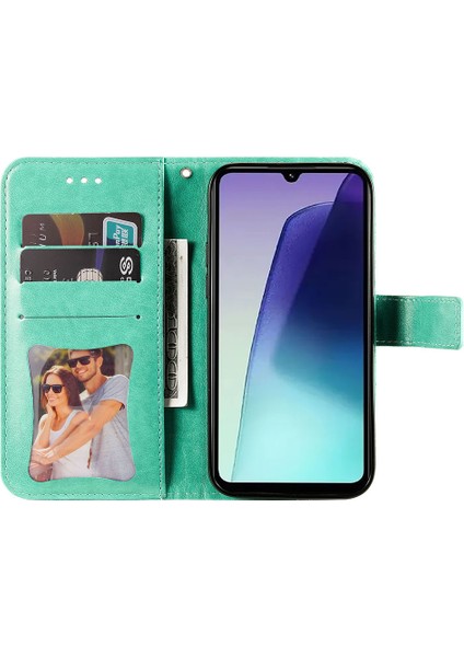 Xiaomi Redmi 14C 4g Kılıf Için Pu Deri Cüzdan Çiçek Telefon Kapak Standı Görünüm-Yeşil (Yurt Dışından) fiyatları