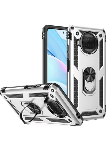 Xiaomi Mi 10T Lite 5g-Silver Için Halka Destekli Düşmeyi Önleyen Pc+Tpu Hibrit Telefon Kabuğu (Yurt Dışından)