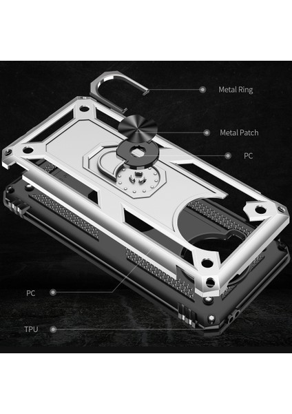 Xiaomi Mi 10T Lite 5g-Silver Için Halka Destekli Düşmeyi Önleyen Pc+Tpu Hibrit Telefon Kabuğu (Yurt Dışından) fırsatları