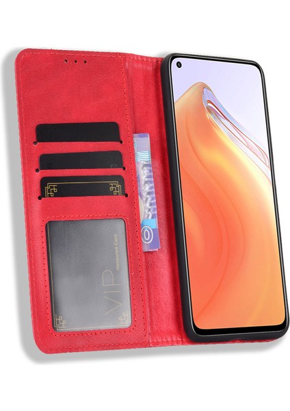 Xiaomi Redmi K30S-KIRMIZI Için Otomatik Emmeli Retro Deri Kılıf Kapağı (Yurt Dışından) fırsatları