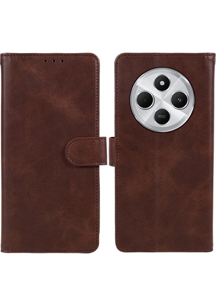 Xiaomi Redmi 14C 4g Kılıf Pu Deri Cüzdan Koruyucu Telefon Kapağı Buzağı Doku-Kahverengi Için (Yurt Dışından)