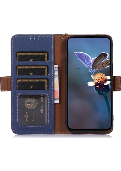 Xiaomi Redmi Için K70E 5g Kılıf Hakiki Inek Deri Rfıd Engelleme Flip Telefon Kapağı-Safir (Yurt Dışından) modelleri