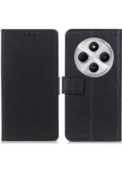 Xiaomi Redmi 14C 4g Kılıf Pu Deri Standlı Cüzdan Telefon Kapağı-Siyah (Yurt Dışından)