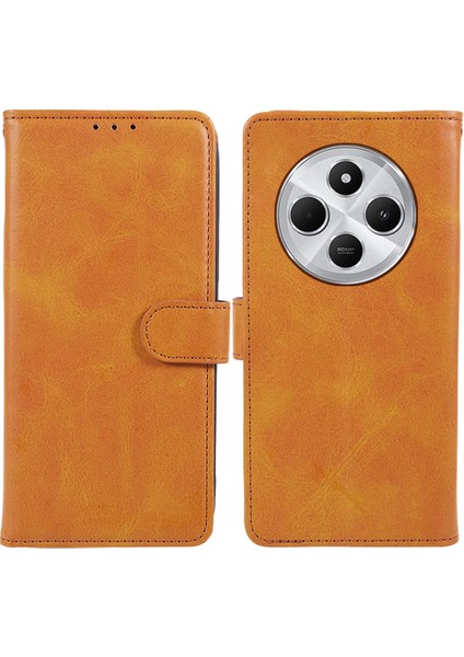 Xiaomi Redmi Için 14C 4g Kılıf Pu Deri Cüzdan Koruyucu Telefon Kapağı Buzağı Doku-Haki (Yurt Dışından)