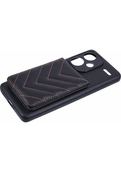 Xiaomi Redmi Için Not 13 Pro+5g Telefon Kılıfı Kickstand Rfıd Engelleme ile Eşkenar Dörtgen Yapışkanlı Kart Çantası-Siyah (Yurt Dışından) indirimleri