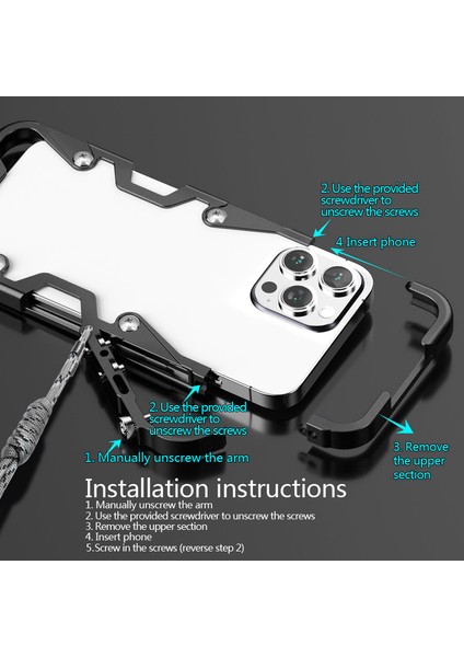Xiaomi Redmi K60 Ultra Kılıf Alüminyum Alaşımlı Düşmeyi Önleyici Telefon Kapağı Kayışlı-Gümüş (Yurt Dışından) indirimleri