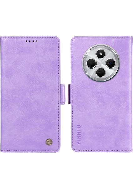 Xiaomi Redmi 14C 4g Kılıf Yan Toka Pu Deri Telefon Kapağı Litchi Doku-Mor Için (Yurt Dışından)