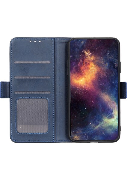 Xiaomi Redmi Için 14C 4g Kılıf Standı Sığır Derisi Doku Pu Deri Telefon Kapağı-Mavi (Yurt Dışından) modelleri