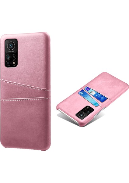 Xiaomi Redmi K30S-ROSE Gold Için Çift Kart Yuvalı Pu Deri Kaplamalı Plastik Kasa (Yurt Dışından)