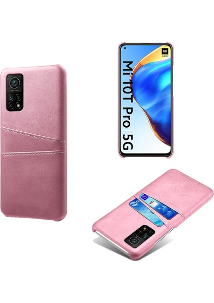 Xiaomi Redmi K30S-ROSE Gold Için Çift Kart Yuvalı Pu Deri Kaplamalı Plastik Kasa (Yurt Dışından)