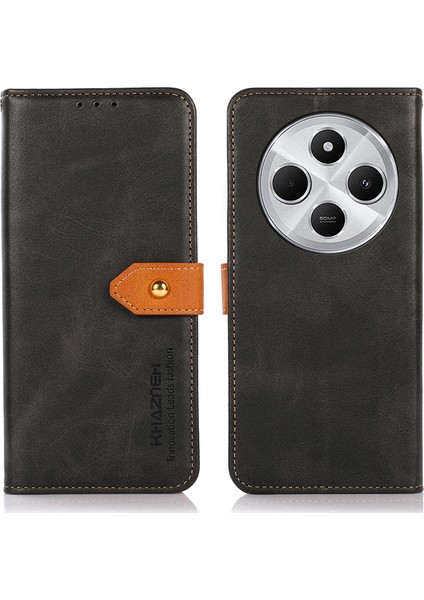 Xiaomi Redmi 14C 4g Cüzdan Telefon Kılıfı Standı Deri Kapak Çevirin-Siyah (Yurt Dışından)
