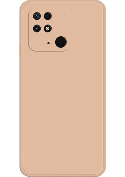 Xiaomi Redmi Için 10C 4g Düz Kenar Ka Tpu Telefon Arka Kılıf Mikrofiber Astar Çizilmez Anti-Damla Kapak-Turuncu (Yurt Dışından)