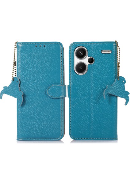 Xiaomi Redmi Note 13 Pro+5g Telefon Kılıfı Cüzdan Kapağı Litchi Doku Rfıd Engelleme-Mavi Için (Yurt Dışından)