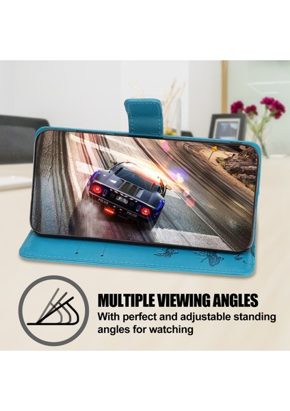 Baskı Çiçek Deri Cüzdan Standı Kılıfı Xiaomi Redmi K30S-MAVI (Yurt Dışından) fiyatları