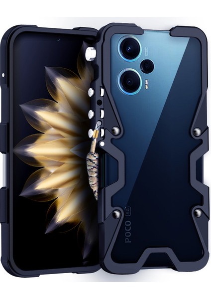 Xiaomi Poco F5 5g Turbo Kılıf Alüminyum Alaşımlı Ağır Hizmet Darbeye Dayanıklı Kapak-Siyah (Yurt Dışından)