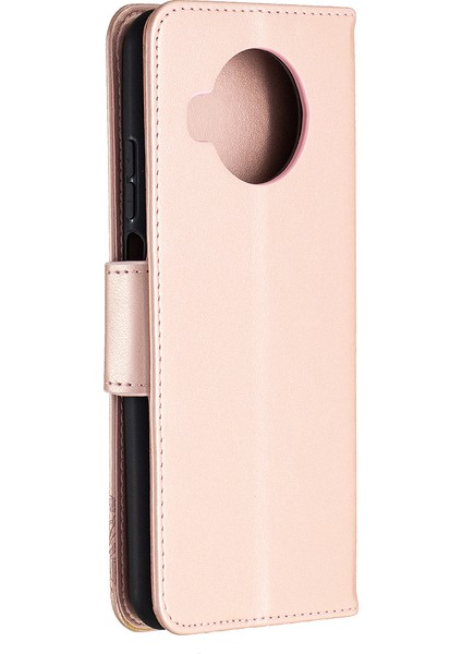 Baskı Ler Desenli Cüzdan Standı Deri Kapak Için Xiaomi Redmi Note 9 Pro 5g-Rose Gold (Yurt Dışından)