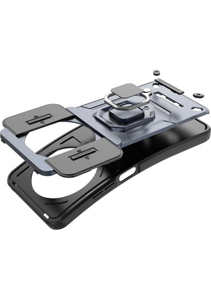 Xiaomi Redmi Için 14C 4g Kılıf Pc+Tpu Lens Kapaklı Kickstand Telefon Koruyucu-Mavi (Yurt Dışından) fiyatları