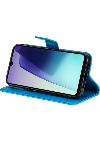 Xiaomi Redmi 14C 4g Kılıf Kedi Ağacı Desenli Flip Deri Telefon Kapağı-Mavi Baskı Çiçek (Yurt Dışından) fırsatları