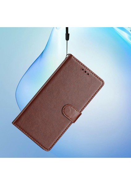 Xiaomi Redmi Note 13 5g Deri Telefon Kılıfı Için Kullanışlı Askı-Kahverengi ile Cüzdan Standı Kapağı (Yurt Dışından)
