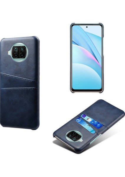 Xiaomi Redmi Note 9 Pro 5g-Mavi Için Çift Kart Yuvalı Pu Deri Kaplamalı Sert Pc Kapağı (Yurt Dışından)