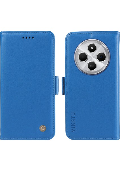 Xiaomi Redmi 14C 4g Kılıf Cüzdan Standı Deri Telefon Kapağı Yan Toka-Gök Mavisi (Yurt Dışından)