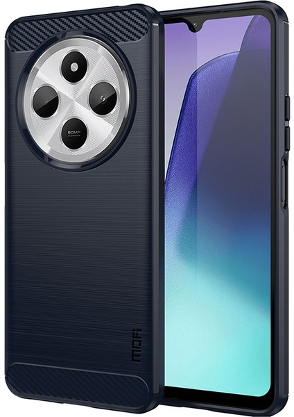 Xiaomi Redmi 14C 4g Kılıf Karbon Fiber Doku Tpu Yumuşak Telefon Kapağı-Mavi Için (Yurt Dışından)