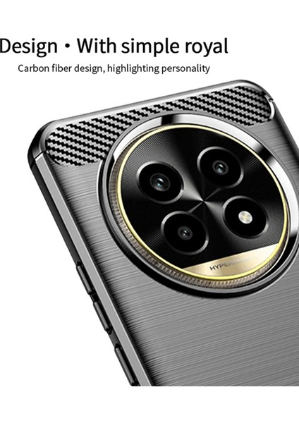 Xiaomi Redmi 14C 4g Kılıf Karbon Fiber Doku Tpu Yumuşak Telefon Kapağı-Mavi Için (Yurt Dışından) modelleri