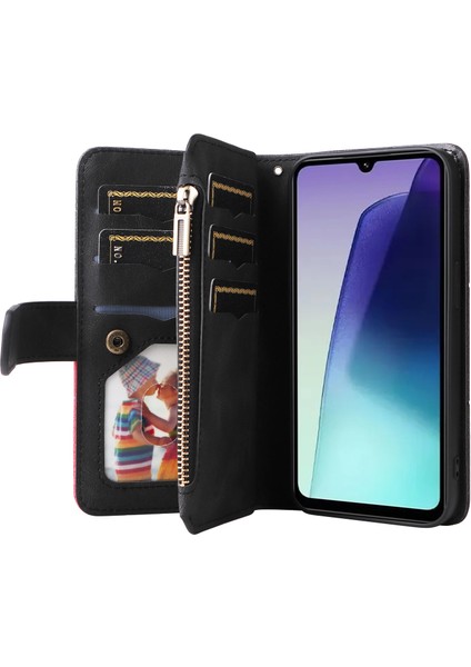 Çok Fonksiyonlu Xiaomi Redmi 14C 4g Kılıf Fermuar Cüzdan Deri Telefon Kapağı Standı-Siyah (Yurt Dışından) modelleri