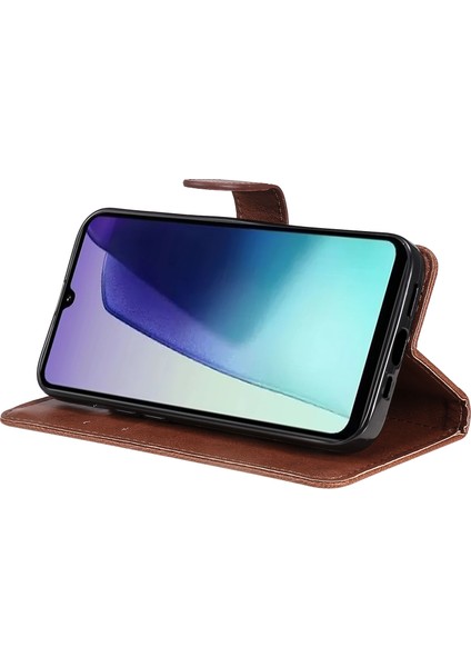Leather Seriesfor Xiaomi Redmi 14C 4g Kılıf Düz Renk Deri Telefon Kapağı Cüzdan Standı-Kahverengi (Yurt Dışından) indirimleri