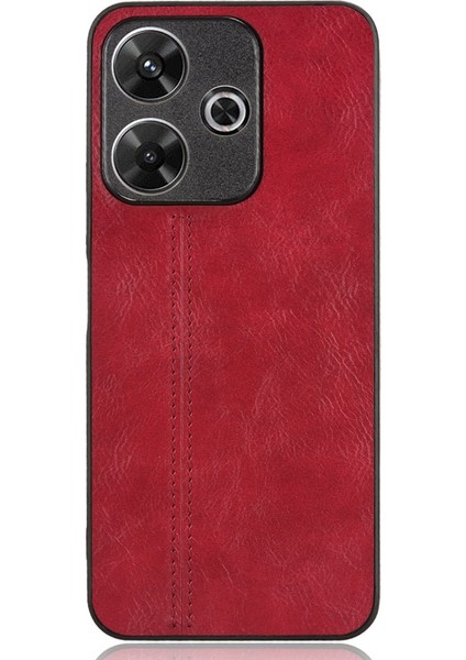 Xiaomi Redmi 13 5g/4g Kılıf Deri+Tpu+Pc Telefon Kılıfı Dikiş Hattı-Kırmızı (Yurt Dışından)