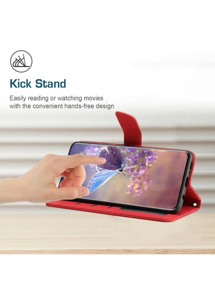 HT03 Xiaomi Redmi Için 14C 4g Kılıf Çiçek Baskı Deri Telefon Kılıfı Kayış-Kırmızı (Yurt Dışından) fiyatları