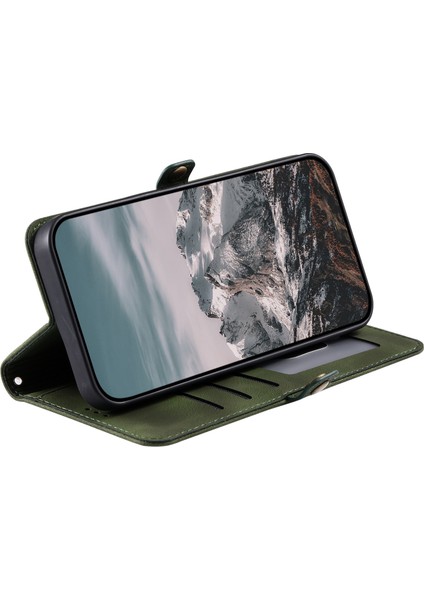 Xiaomi Poco X6 5g Kılıf Için Cilt Hissedin Totem Baskılı Cüzdan Deri Telefon Kapağı-Siyahımsı Yeşil (Yurt Dışından) modelleri