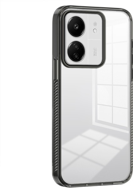 Xiaomi Redmi Için 13C 4g/5g Temizle Telefon Kılıfı Tpu Pc Kaymaz Damla Korumalı Arka Kapak-Siyah (Yurt Dışından)