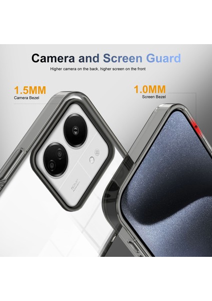 Xiaomi Redmi Için 13C 4g/5g Temizle Telefon Kılıfı Tpu Pc Kaymaz Damla Korumalı Arka Kapak-Siyah (Yurt Dışından) fiyatları