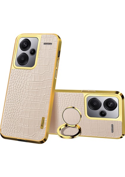 Xiaomi Redmi Için Not 13 Pro + 5g Kılıf 6d Elektro Kaplama Halkası Kickstand Anti-Damla Cep Telefonu Kapağı-Beyaz (Yurt Dışından)