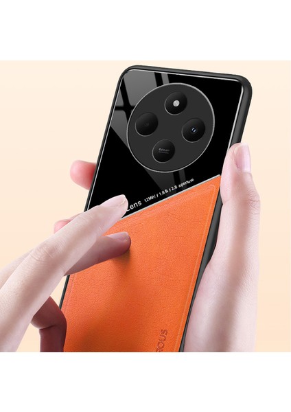 Xiaomi Redmi 14C 4g Kılıf Deri Kaplamalı Pc+Tpu Telefon Arka Kapak-Kırmızı (Yurt Dışından) fırsatları