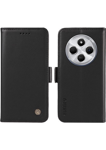 Xiaomi Redmi 14C 4g Kılıf Cüzdan Standı Deri Telefon Kapağı Yan Toka-Siyah (Yurt Dışından)